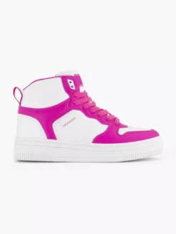 Witte Hoge Sneaker Roze