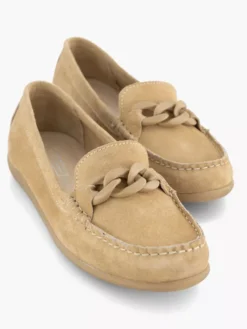 Beige Suéde Instapper Sierketting -Schoenen Verkoop 2153204 H5