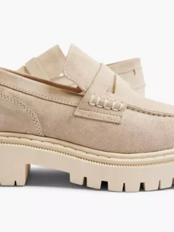 Beige Leren Chunky Loafer -Schoenen Verkoop 2153212 H5