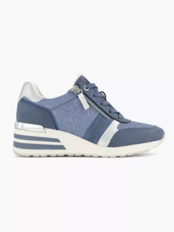 Blauwe Sneaker Sleehak
