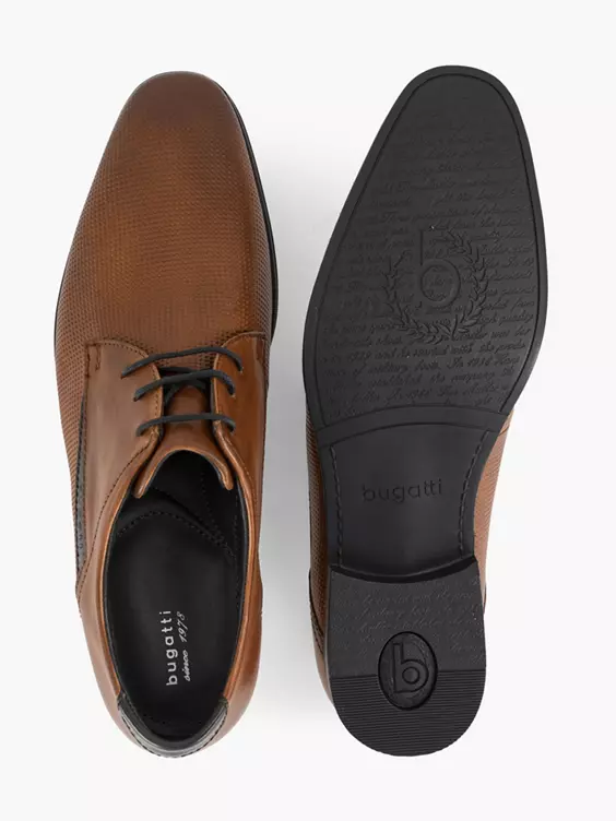 Bugatti Cognac Leren Veterschoen 3 Bugatti Cognac Leren Veterschoen - Afbeelding 3