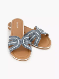 Donkerblauwe Slipper Kralen -Schoenen Verkoop 2176860 H5