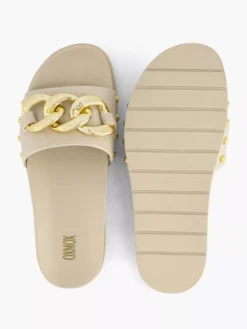 Beige Slipper Sierketting -Schoenen Verkoop 2180861 H3
